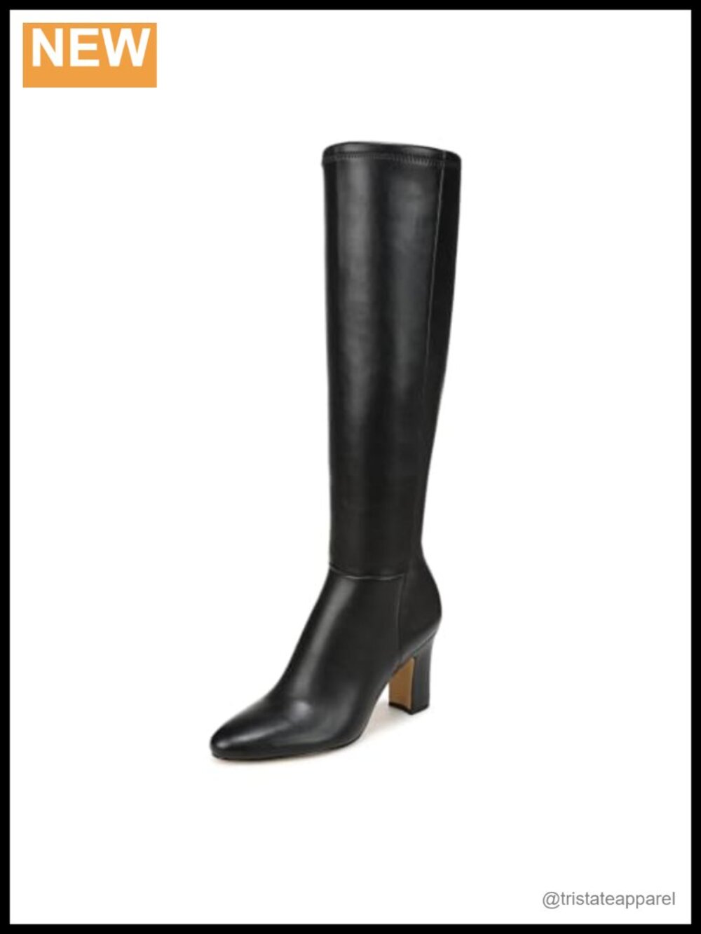 Franco Sarto Knee High Zip Boots Wide Calf Block Heel Faux Leather